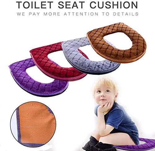 Toilet Seat Cushion - Soft, Thicker, Warmer Washable Covers with Zipper - Home Reusable (Gray)