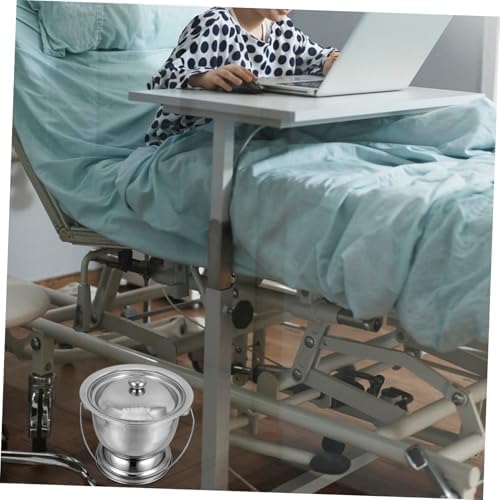 Gatuida Boy Girl Stainless Steel Spittoon Lid Portable Urinal for Adults and Boys and Girls Thickened Chamber Pot for Home Hospital Use
