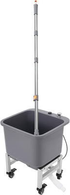 Floor Mop Sink, Freestanding Portable Mop Sink with 4 Wheels and Expandable Drain Hose, One-Touch Drain Mechanism Mops Buckets for Household/Commercial Use/14.17 * 12.6 * 10.24 in