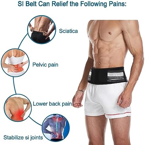 Paskyee Sciatica Belt, Sacroiliac Hip Band for Men Women - Sciatic, Lower Back, Si Joint, Pelvic pain Relief Regular