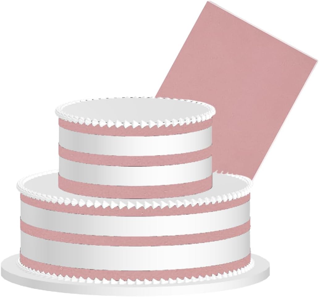 Dusty pink Edible Frosting Cake Decoration Border Topper Wraparound Sheet for Cakes Cupcakes Cookies Dessert Decorating