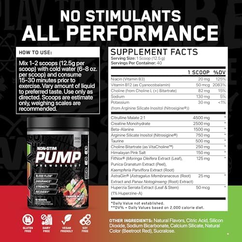 All Black Everything Non Stim Pre-Workout | Preworkout Energy Drink Mix | Caffeine Free | Creatine, Beta Alanine & Citrulline | Energy Supplement for Men & Women | Tigers Blood | 40 Servings