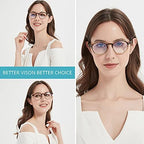 Reading Glasses for Women - Blue Light Blocking Ladies Spring Hinge Readers with Pouches Anti Eyestrain/Glare Women's Computer Eyeglasses(4 Pairs Mix Color, 2.00)