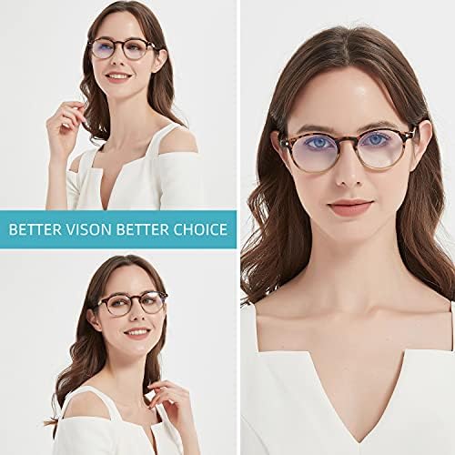 Reading Glasses for Women - Blue Light Blocking Ladies Spring Hinge Readers with Pouches Anti Eyestrain/Glare Women's Computer Eyeglasses(4 Pairs Mix Color, 2.00)
