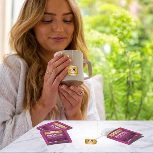 Twinings Darjeeling Black Tea Individually Wrapped Bags, 20 Count (Pack of 1), Delicate Light Taste, Caffeinated, Enjoy Hot or Iced, 20 Teabags