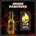 SPYCE Habanero Hot Sauce, Vegan, Gluten Free, Low Sodium, Non-GMO, No MSG, No Sugar, No Filler (5 oz, Green Habanero)