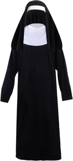 Nun Costumes for Women - Nun Outfit with Headpiece for Cosplay & Party Dress Up (2 Pcs)