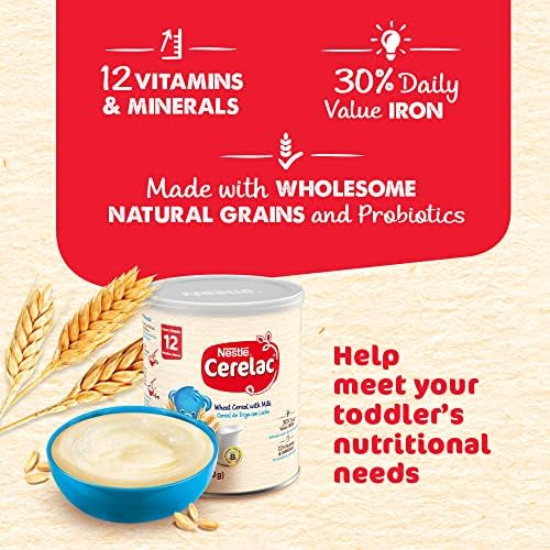 Nestle Cerelac, Wheat Cereal with Milk, 14.1 oz (Pack of 12)