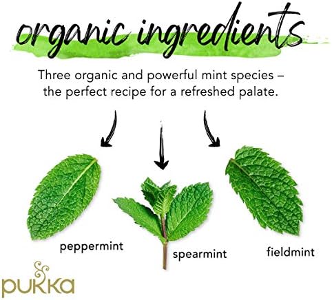 Pukka Organic Tea Bags, Three Mint Herbal Tea, 20 Tea Bags