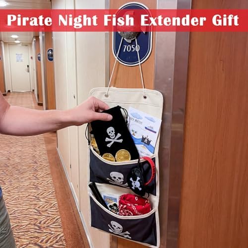 Shappy 6 Set Pirate Night Cruise Gifts Fish Extender Exchange Gifts for Cruise Pirate Silicone Bracelets, Eye Patches, Telescope, Golden Coin for Carnival Party Treasure Find Cosplay Birthday Party