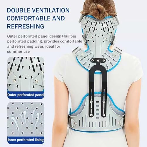 COYEUX Orthosis Cervical Thoracic, Looseness/Height Adjustable, U-Shaped Jaw Support, Cervical Neck Traction Device, for Cervical Spine Fractures and Dislocations
