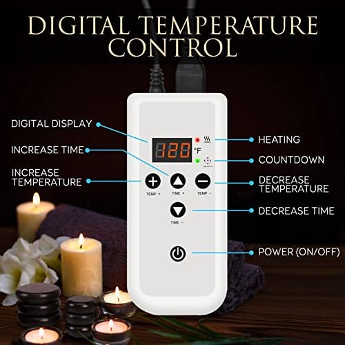 SereneLife Hot Stone Massage Kit Portable Heated Rock Therapy System with Digital Temperature Controller, Includes 12 Massaging Stones, Quick Setup: All-in-One Portable Kit