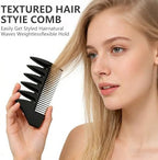 6PCS Texture Comb Wide Tooth Styling Combs for Women Men, Volumizing Texturizing Hair Comb Set for Volume Fringe Parting, ABS Plastic Barber Tool for Quiff Pompadour Slick Back