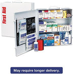 First Aid Only 90575 3-Shelf ANSI B+ and OSHA-Compliant First Aid Kit, 100-150-Person Emergency First Aid Kit for Business and Worksite, First Aid Metal Cabinet with Medications, 676 Pieces