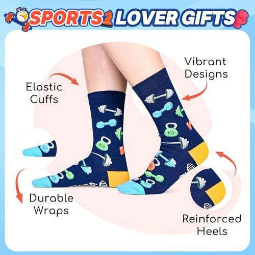 HAPPYPOP Sports Socks for Men Women - Weight Lifter Runner Hunter Dancer Climber Gifts