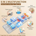 Full Body Massage Mat with Heat,Back Massage Pad with Movable Shiatsu Neck Massager for Bed Sofa,3D Airbags Body Stretching & Lumbar Traction,Portable & Foldable,Gifts for Men Women