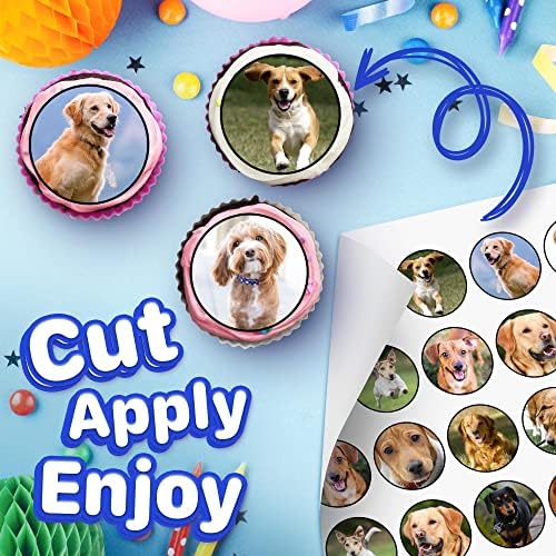 30 x Edible Cupcake Toppers Themed of Real Dogs Collection of Edible Cake Decorations | Uncut Edible on Wafer Sheet