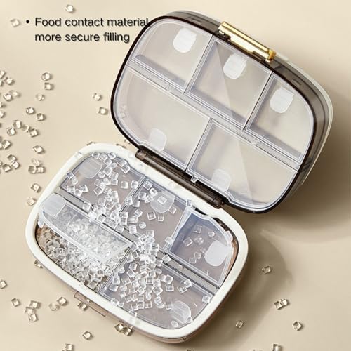 Travel Pill Box – Travel Pill Organizer, 10 Compartments Portable Pill Case,Pill Case for Purse, Pocket – Durable Daily Pill Organizer for Vitamins, Supplements