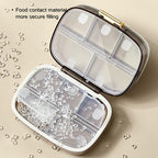 Travel Pill Box – Travel Pill Organizer, 10 Compartments Portable Pill Case,Pill Case for Purse, Pocket – Durable Daily Pill Organizer for Vitamins, Supplements