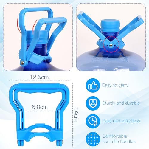 Gofriipai 5 Gallon Water Bottle Handle (2-Pack) – Heavy-Duty Water Jug Holder for Easy Carrying, Dual-Mode Design (Single/Dual-Person Lift), Ergonomic Grip – Fits Standard 5-Gallon Jugs