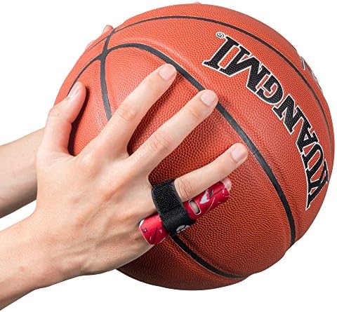 Kuangmi Finger Sleeve Support Protector Finger Splint Brace Use for Pain Relief and Preventing Sports Injuries（S/M, Red