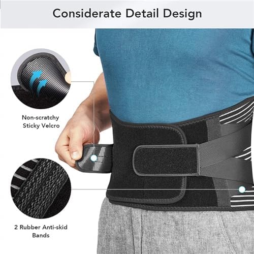 Lower Back Lumbar Support Belt Waist Brace Posture Men Women Corset Spine Decompression Waist Trainer Pain Relief Heavy Lift Work Shoulder Straps Brace(2XL)