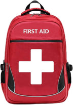 First Aid Bag Empty Red Emergency Medical Bag First Responder Trauma Backpacks Multi-Pocket Traveling Field Trips Camping Essentials (Red, 1 Piece)