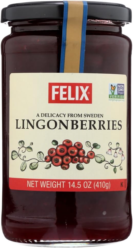 Swedish Lingonberry Preserves by Felix 14.5 ounce (Pack of 2)