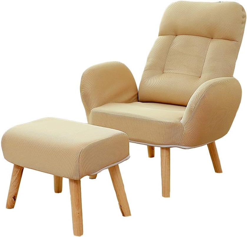 Lounge Chair, Single Sofa Chair Breastfeeding Chair Feeding Chair Back Lazy Couch 54x45x95cm(Beige)