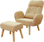Lounge Chair, Single Sofa Chair Breastfeeding Chair Feeding Chair Back Lazy Couch 54x45x95cm(Beige)