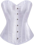 HNGHOU Women's Bustier Corset Top Plus Size Satin Waist Cincher Overbust Bustiers