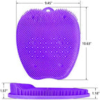 AXLOFO® Shower Foot Scrubber Mat, XL Larger Size Foot Massager Mat with Non-Slip Suction Cups - Cleans, Exfoliationl, Massages Your Feet Without Bending, Foot Circulation & Relieve Tired Feet (purple)