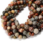 8mm 95pcs Natural Polychrome Jasper Ocean Jasper Smooth Round Genuine Real Stone Gemstone DIY Beads for Jewelry Making