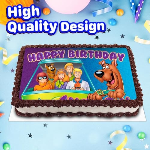 8.3 x 11.7 Inch Edible Square Cake Toppers – Mystery Pup Dog Inspired Birthday Party Collection of Edible Cake Decorations