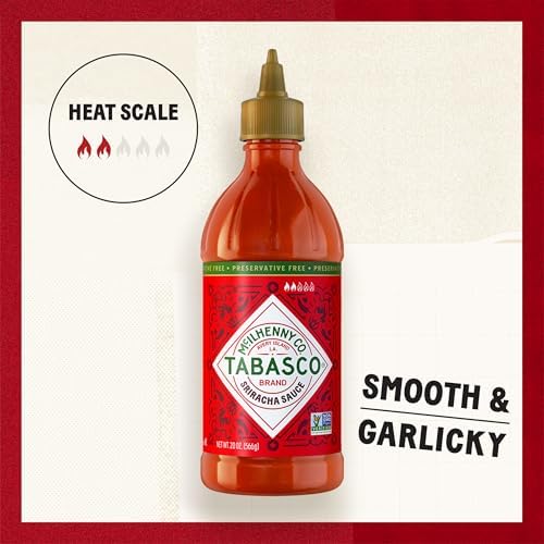 TABASCO Brand Sriracha Sauce, Medium Hot Sauce, Easy-to-Squeeze Bottle, Thai-Style with Louisiana Twist, Rich & Bold Flavor, Great on Stir-Fry, Teriyaki, & More, 20 Oz (Pack of 1)