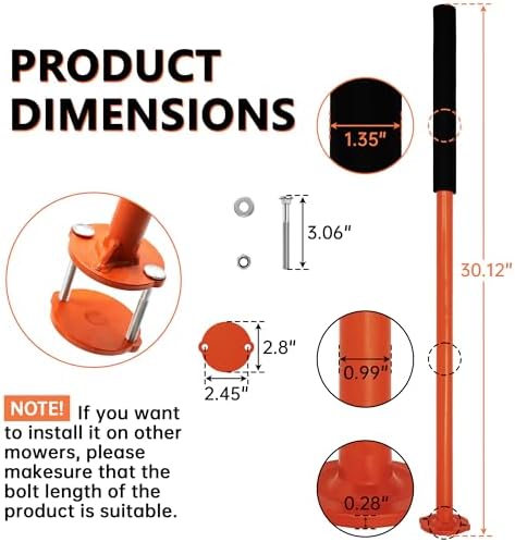 Mowers Assist Handle Kit, Grab Mount Assistant Handles, Lawnmower Asst. Support Bar, One-Piece Handle Portion, Replace 088-3500-00 Compatible with Bad Boy All Lawn Mowers (Except R Series)