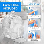 Reli. 50 Gallon Trash Bags Heavy Duty (50 Count) | Clear | Twist Ties Included | Extra Tough, Leak-Proof Garbage Bags | Ideal for Large Clean Ups