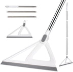 Multifunction Silicone Broom，Squeegee Broom Sweeping Water and Pet Hair，Rubber Broom Sweeper for Floor Bathroom Kitchen Shower，Rugs，Glass Windows（White）