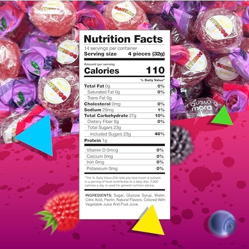 Bonelle Italian Berry Jelly Candy | 1 Pound Bag | Naturally Flavored Dye Free Candy | Strawberry, Raspberry, Blackberry, Blueberry | Vegan Gourmet Jellies