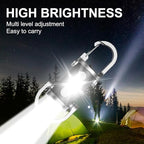 2 Pack Rechargeable Keychain Flashlights, EDC Mini Keychain Flashlight 6 Light Modes Waterproof, Compact Pocket COB Light for Night Working, Running, Walking, Camping, Fishing, Hiking