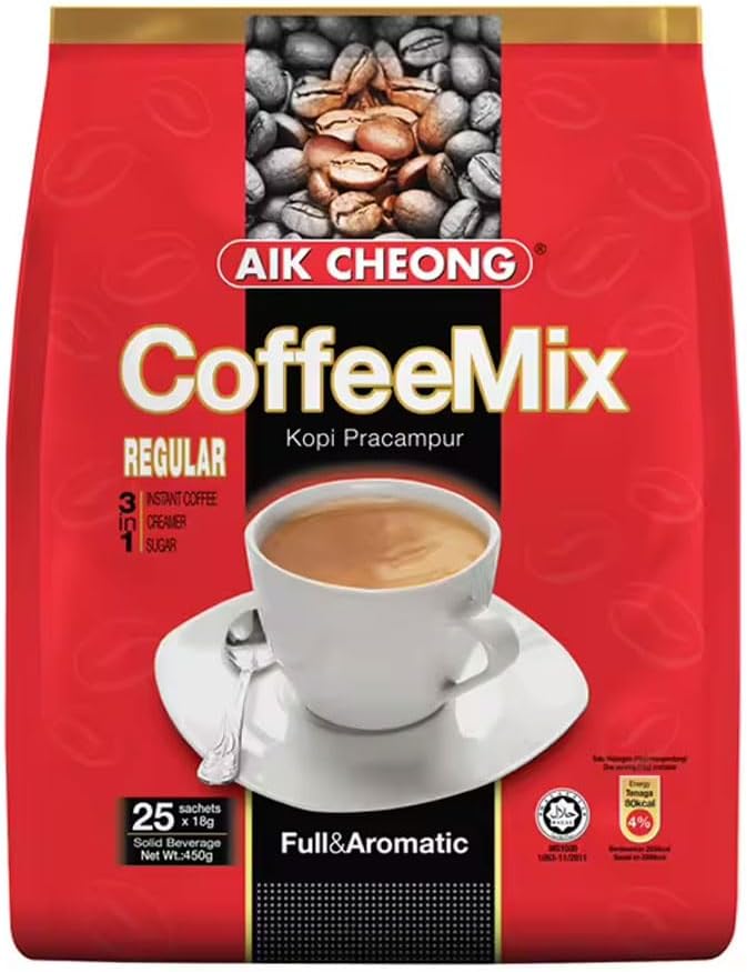 Aik Cheong Instant 3 in 1 Coffee Mix Campuran Minuman Kopi 600g. (20g.x30 Sachets)