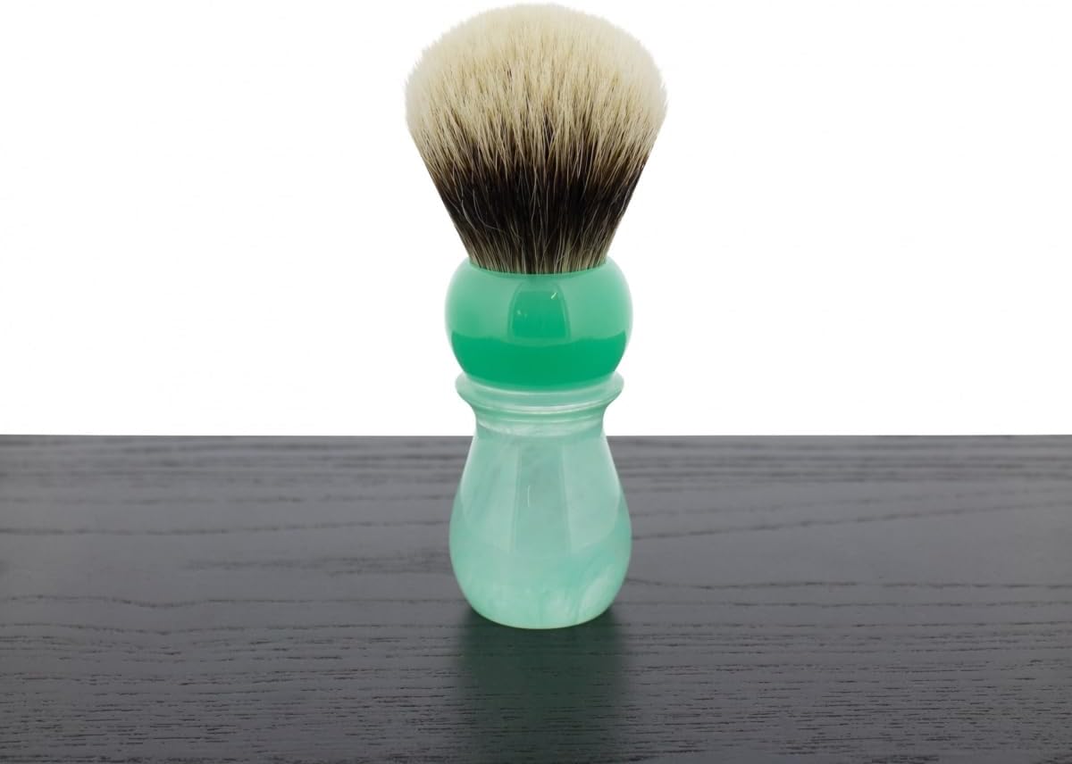 Yaqi Two Band Silvertip Shaving Brush, Mountain Lake Handle, 24mm