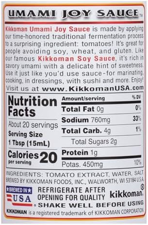 Kikkoman Umami Joy Sauce, No Preservatives, 10 Fluid Ounces (Pack Of 6)
