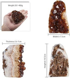 Natural Raw Citrine Crystal Cluster Mineral Specimen for Meditation and Chakra Balancing, Decorative Feng Shui Stone Citrine Geode Cluster for Wealth, 301g-400g