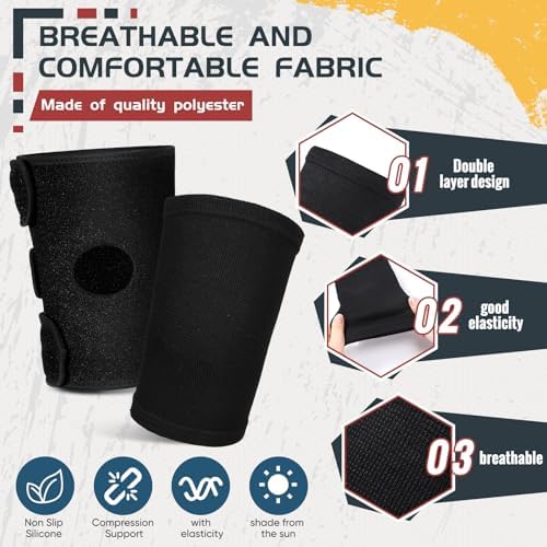 2 Pcs Kids Knee Brace, Youth Knee Compression Sleeve for Children Support for Boys Girls Basketball Volleyball Sports Gymnastics(Black,Medium)