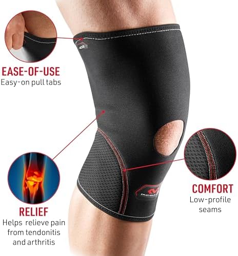 McDavid 402 Knee Support With Open Patella, Black, Large