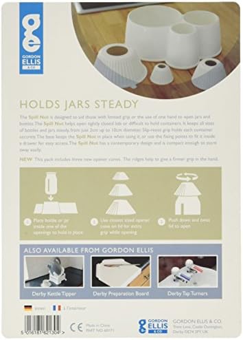 Sammons Preston Spill-Not Jar & Bottle Opener, Comfortable Jar Opener for Limited Range of Motion and Weak Grasp, Grip Aid for Right or Left Single Hand Use, Kitchen Aid for Elderly and Disabled users