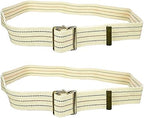 Sammons Preston Gait Belt with Metal Buckle, 2 Pack, 2" Wide, 54" Long Heavy Duty Gait Transfer Belt, Essential Walking and Transport Assistant for Elderly, Disabled, & Medical Patients, Neutral