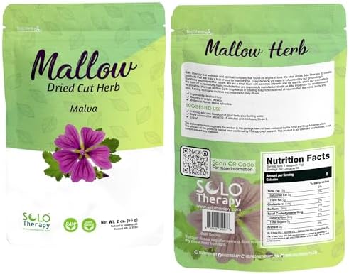 Mallow Herb 2 ounces - Resealable Bag - Malva Tea, Malva Leaves, Mallow Tea, 2 ounces, Product From Mexico