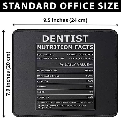 Dentist Nutritional Facts Mouse Pad - Gag Birthday Dentist Gifts for Men/Women - Appreciation Gifts for Dental Hygienist - Funny Mouse Mat 9.5 Inch